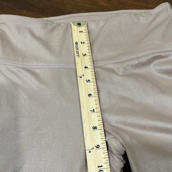 Athleta Leggings Women Small Blush Pink Shimmer High Rise Ballet Dance - Picture 7 of 8